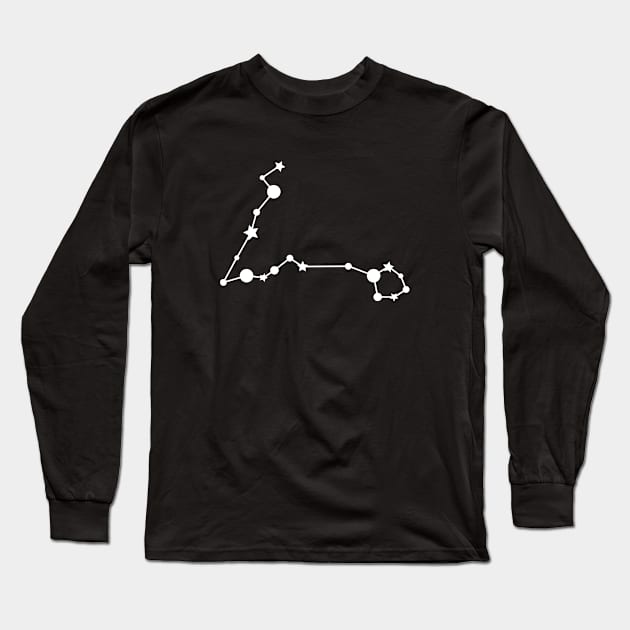 Pisces Zodiac Constellation in White Long Sleeve T-Shirt by Kelly Gigi